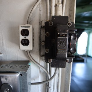 Vintage Elevator Control Panel on USS Hornet