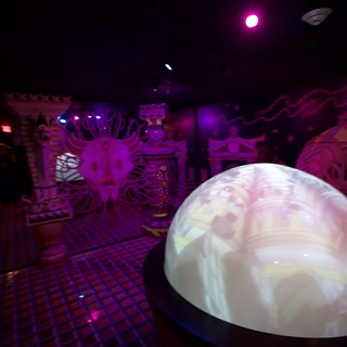 Illuminated Dome in Purple-Lit Immersive Art Installation