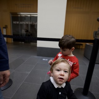 Young Children Exploring Asian Art Museum Gallery