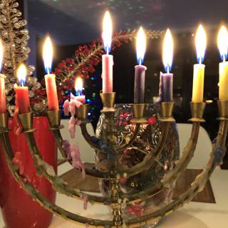 Hanukkah Menorah Lights Up the Night