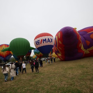 Colorful Hot Air Balloons Inflate at Sonoma County Classic