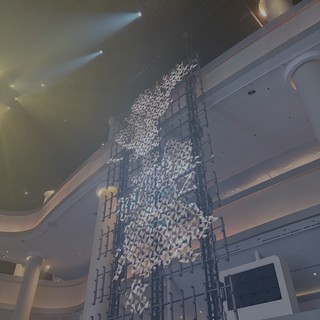 Modern Atrium with Geometric Art Installation