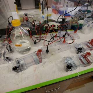 Lab Table with Electronic Devices