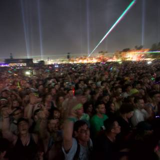 Illuminated Crowd at Coachella Music Festival