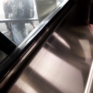 Motion Blur on Moving London Escalator