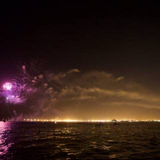 Spectacular Fireworks Display Over the Bay