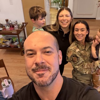 Military Family Holiday Selfie at Home