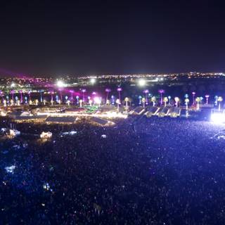 Illuminated Nightlife at Coachella Music Festival
