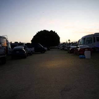 Dusk Settles Over Coachella Parking