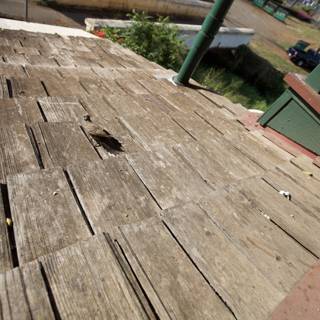 Bird's Eye View on a Wooden Roof