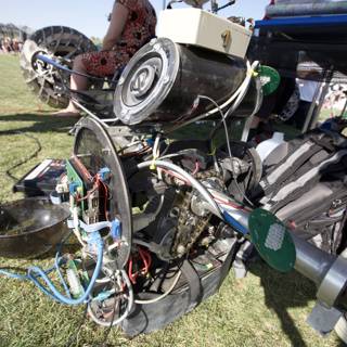 Motorcycle Engine on the Grass