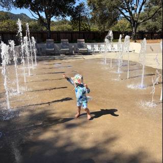 Joyful Play by the Fountains