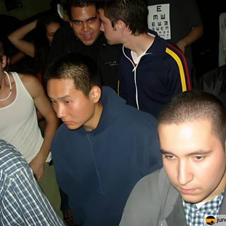 Crowd of Men at Night Club