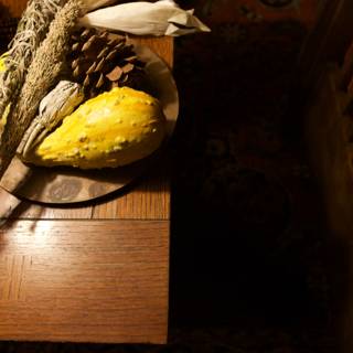 Fruit and Literature on a Wooden Table