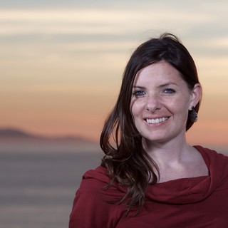 Smiling Woman Portrait at Golden Hour Sunset