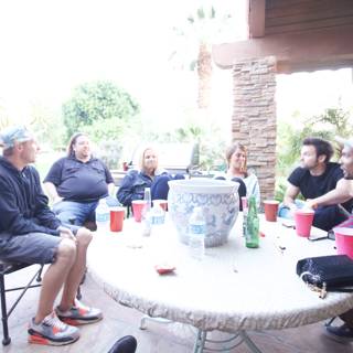 Patio gathering at Coachella