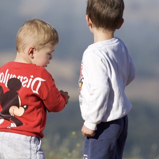Two Young Boys Share a Moment on Mt. Diablo