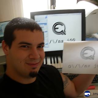 Dave B proudly showcases his new computer logo