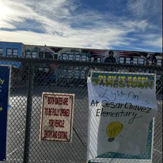 School Advertisements on a Fence