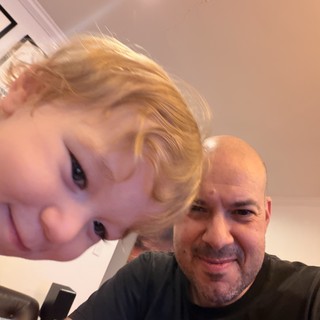 Motion Blur Selfie with Two People Indoors