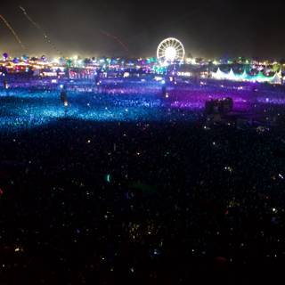 Night Lights and Crowd Excitement at Coachella