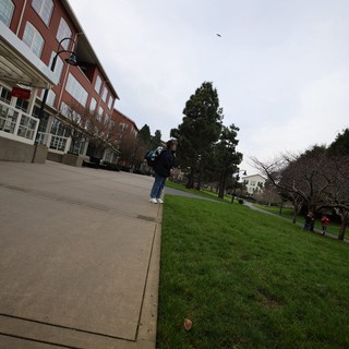 Overcast Day on Campus Walkway