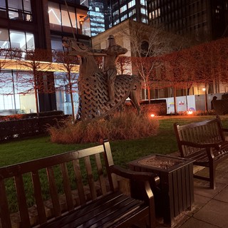 Urban Sculpture Garden at Twilight in London