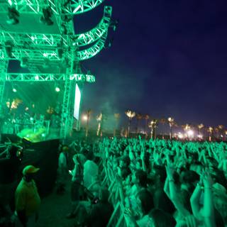 Green Lights Ignite a Concert Crowd
