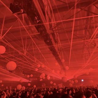 Red Laser Light Show at Electronic Music Concert