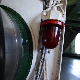 Vintage Red Navigation Light on USS Hornet