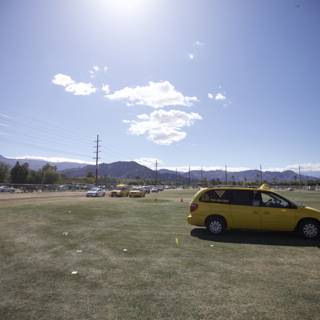 Yellow Van in the Field