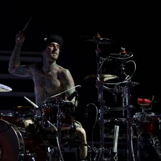 Travis Barker playing drums at Coachella 2009
