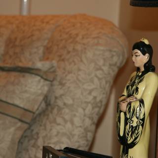 Oriental Woman Statue in Living Room