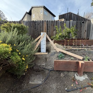 DIY Backyard Garden Project Under Construction
