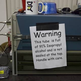 Warning Sign on Mysterious Machine