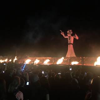 Fiery Performance on Outdoor Stage