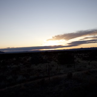Desert Twilight Over New Mexico Landscape