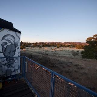 Desert Train Journey at Twilight in New Mexico