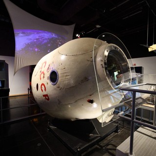 SpaceX Dragon Capsule Museum Display with Projection
