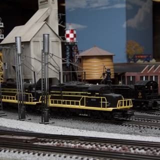 Toy Train on the Railroad Diorama