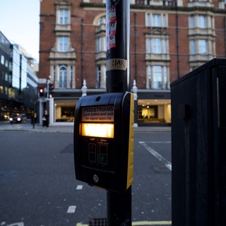 Pedestrian Crossing Signal at Dawn in London