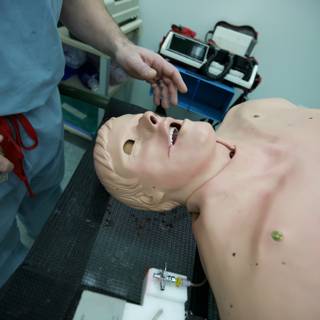 Man Preparing Medical Training Dummy