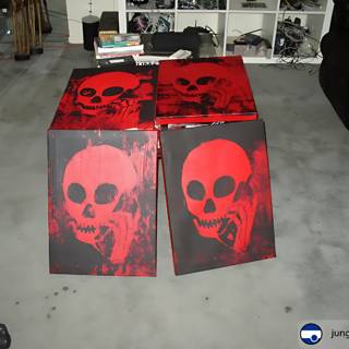 Gothic Decor with Skull Paintings