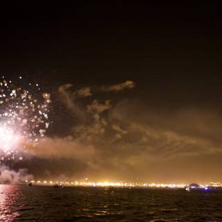 Spectacular Fireworks Display over Water