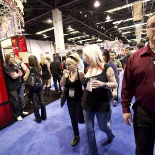 Walking through the crowd at NAMM convention