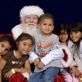 Santa Claus and Children on the Couch