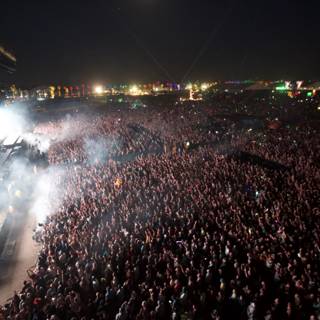 Pyrotechnics Light up the Night Sky at Coachella Rock Concert