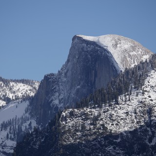 Half Dome's Snowy Crown in Winter