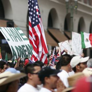 American and Mexican Flags Unite the Crowd
