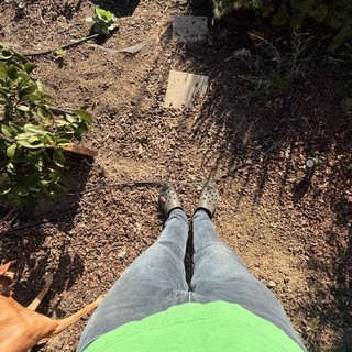 Garden Work Break: First-Person View in Crocs